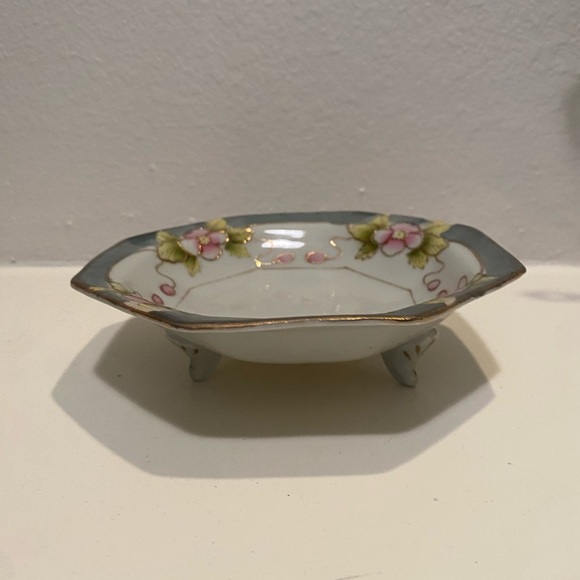 Antique Hand Painted Porcelain Nippon Footed Candy Dish - Picture 4 of 9